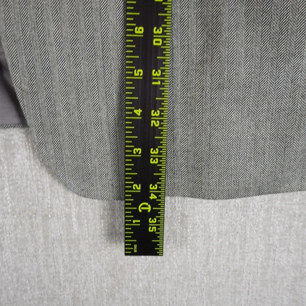 Lauren Ralph Lauren Blazer 48L Gray Herringbone Silk Wool Classic Sport Coat Men